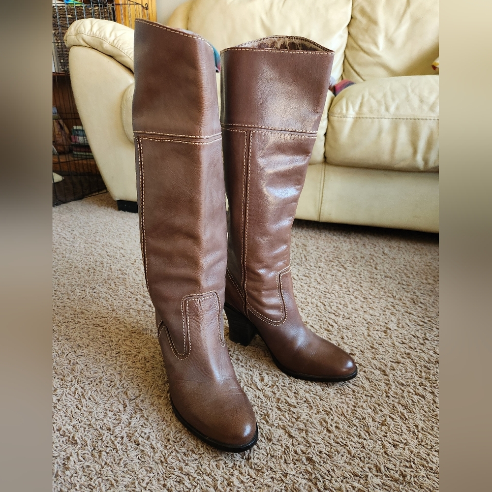 Lucky Brand Brown Leather Knee High Boots
